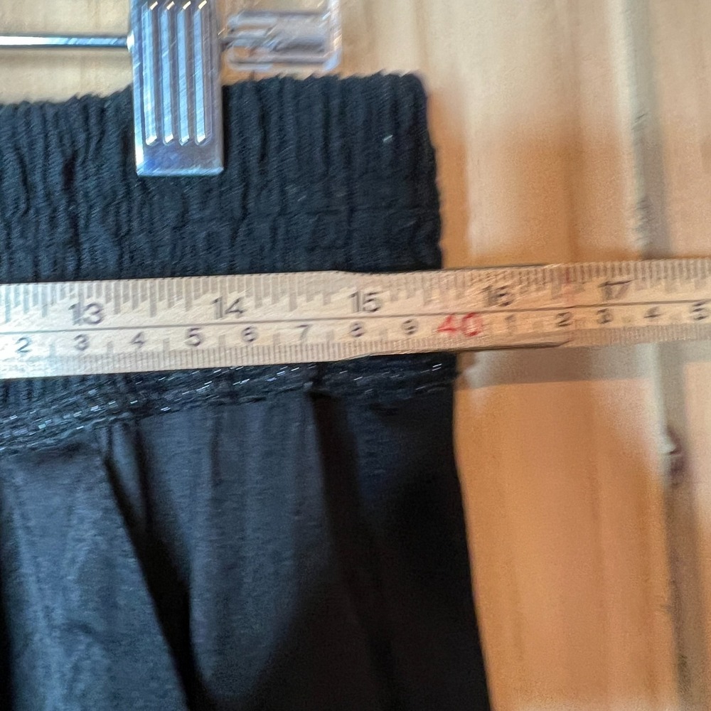 Black Silky Elastic Cargo Joggers Women's Athleisure Pants Lightweight Pull On M - Picture 7 of 10